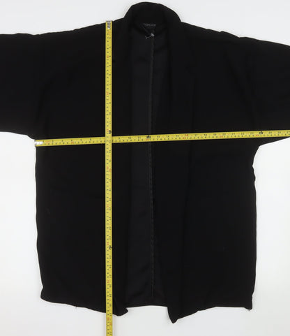 Topshop Women Black Size 12 Short Sleeve Blazer Jacket