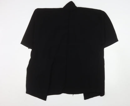 Topshop Women Black Size 12 Short Sleeve Blazer Jacket