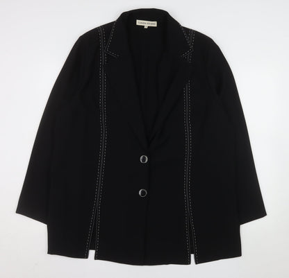 Claudia Stevens Women Black Long Blazer Size 24 Formal Jacket