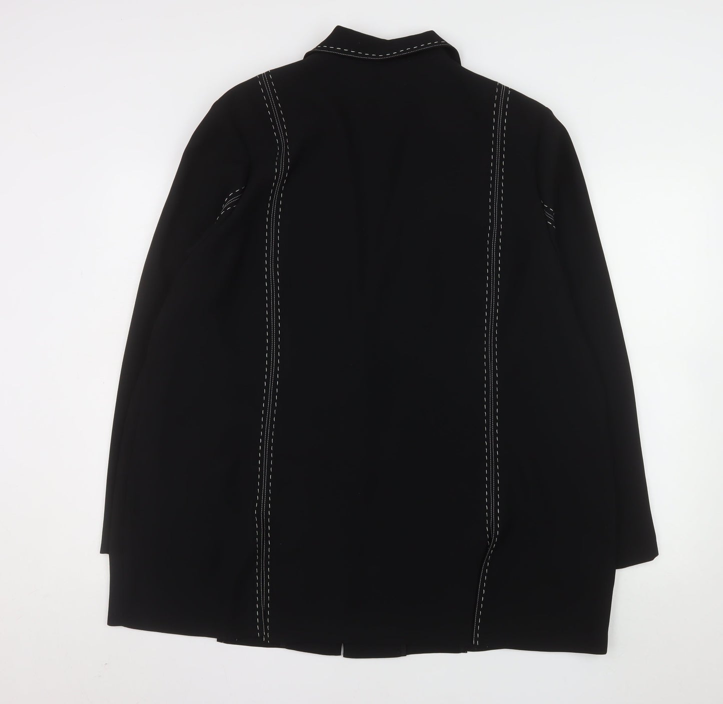 Claudia Stevens Women Black Long Blazer Size 24 Formal Jacket