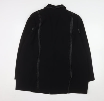 Claudia Stevens Women Black Long Blazer Size 24 Formal Jacket