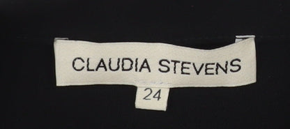 Claudia Stevens Women Black Long Blazer Size 24 Formal Jacket