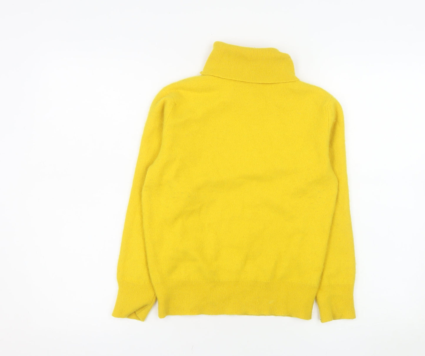 House of Bruar Women’s Yellow Roll Neck Cashmere Jumper Size 8