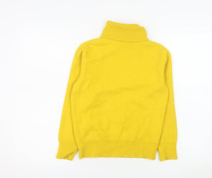 House of Bruar Women’s Yellow Roll Neck Cashmere Jumper Size 8