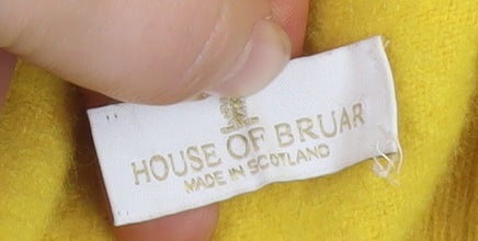 House of Bruar Women’s Yellow Roll Neck Cashmere Jumper Size 8