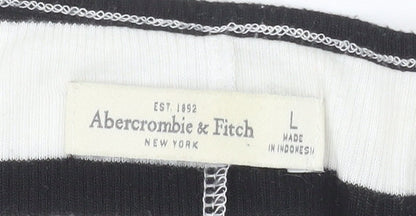 Abercrombie & Fitch Women's Black Striped Tank Top L