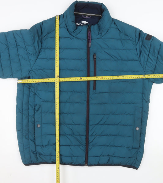 Fynch Hatton Men’s Blue 3XL Puffer Jacket with Zip Pockets
