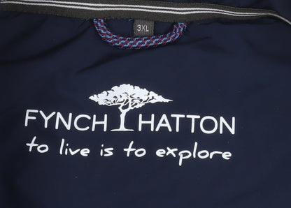 Fynch Hatton Men’s Blue 3XL Puffer Jacket with Zip Pockets