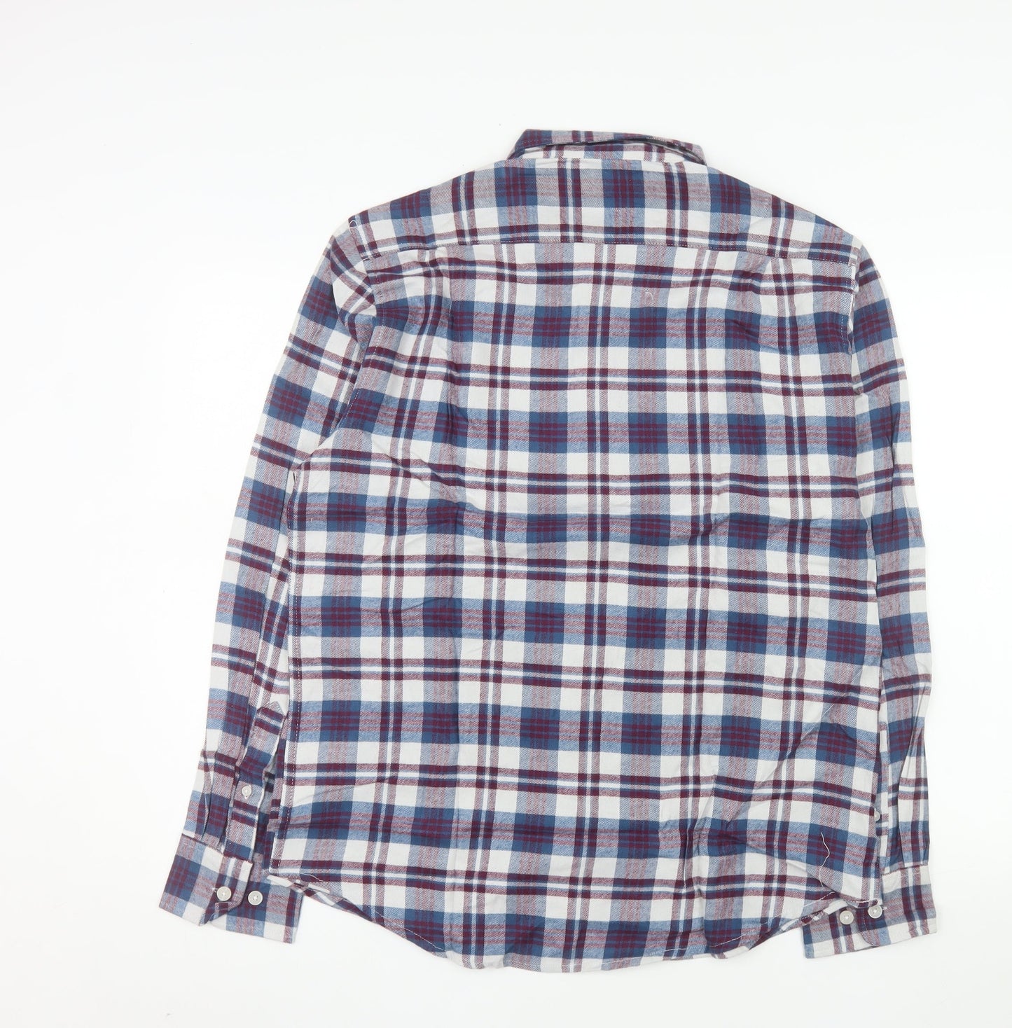 Dunnes Stores Men's Wine Check Button-Up Long Sleeve Shirt L