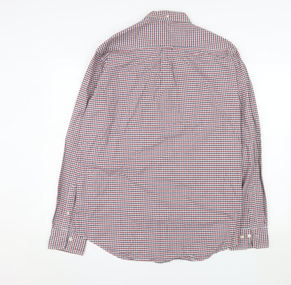 GANT Men's Multicoloured Check Button-Down Long Sleeve Cotton Shirt L