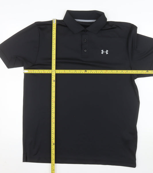 Under Armour Mens Black Polo Shirt L Performance Fit