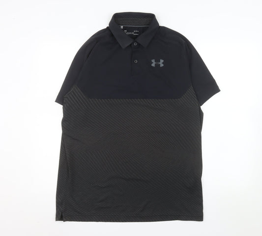 Under Armour Men's Black HeatGear Loose Fit Polo Shirt Size L