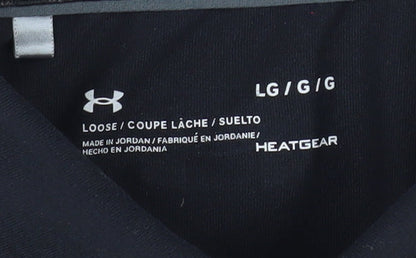 Under Armour Men's Black HeatGear Loose Fit Polo Shirt Size L