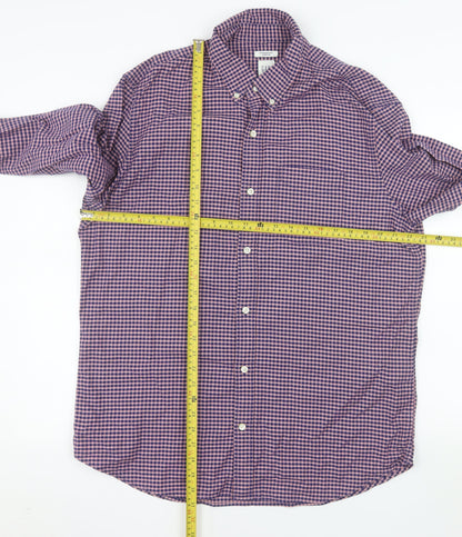 GAP Men’s Multicoloured Check Long Sleeve Button-Down Shirt L