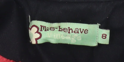 Mis-behave Women’s Black Trench Coat Size 8 Cotton Belted Mid-Length