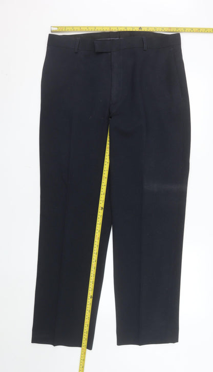Greenwoods Men's Black Regular Fit Dress Trousers 36in Waist