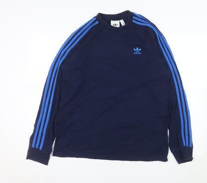 adidas Men's Blue Long Sleeve Crew Neck Casual Top Size M