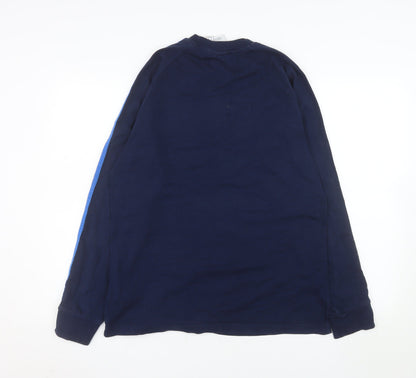 adidas Men's Blue Long Sleeve Crew Neck Casual Top Size M