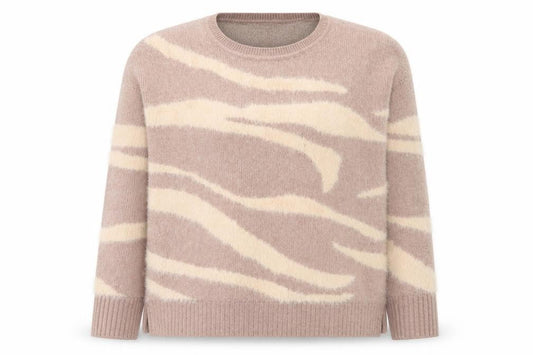 Principles Women's Beige Animal Print Knit Jumper Size 10