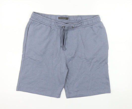 French Connection Men's Blue Sweat Shorts M Casual Cotton Blend