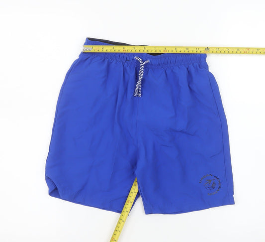 F&F Boys Blue Athletic Swim Shorts 11-12 Years Quick Dry Polyester