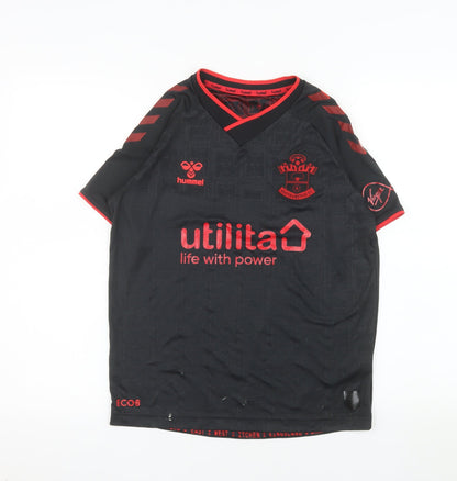 Hummel Boys Black Southampton FC Football Jersey Shirt 14 Years