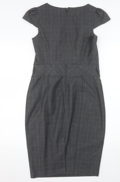 New Look Women’s Grey Check Sheath Work Dress Size 10