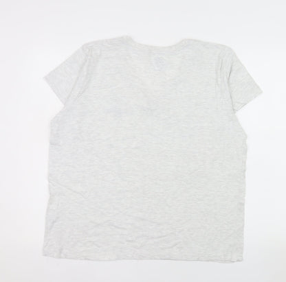 Cuffy's Women's Grey Relaxed Fit V-Neck Cape Cod Cotton T-Shirt Size L