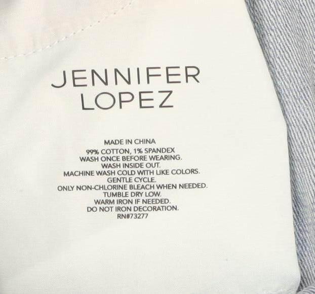 Jennifer Lopez Womens Blue Capri Jeans Size 12 Distressed Denim