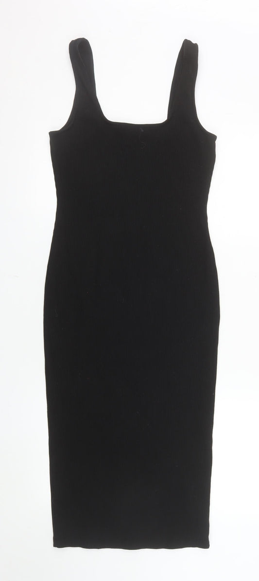 F&F Women Black Size 10 Bodycon Midi Sleeveless Dress