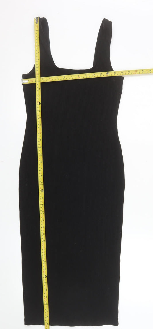 F&F Women Black Size 10 Bodycon Midi Sleeveless Dress