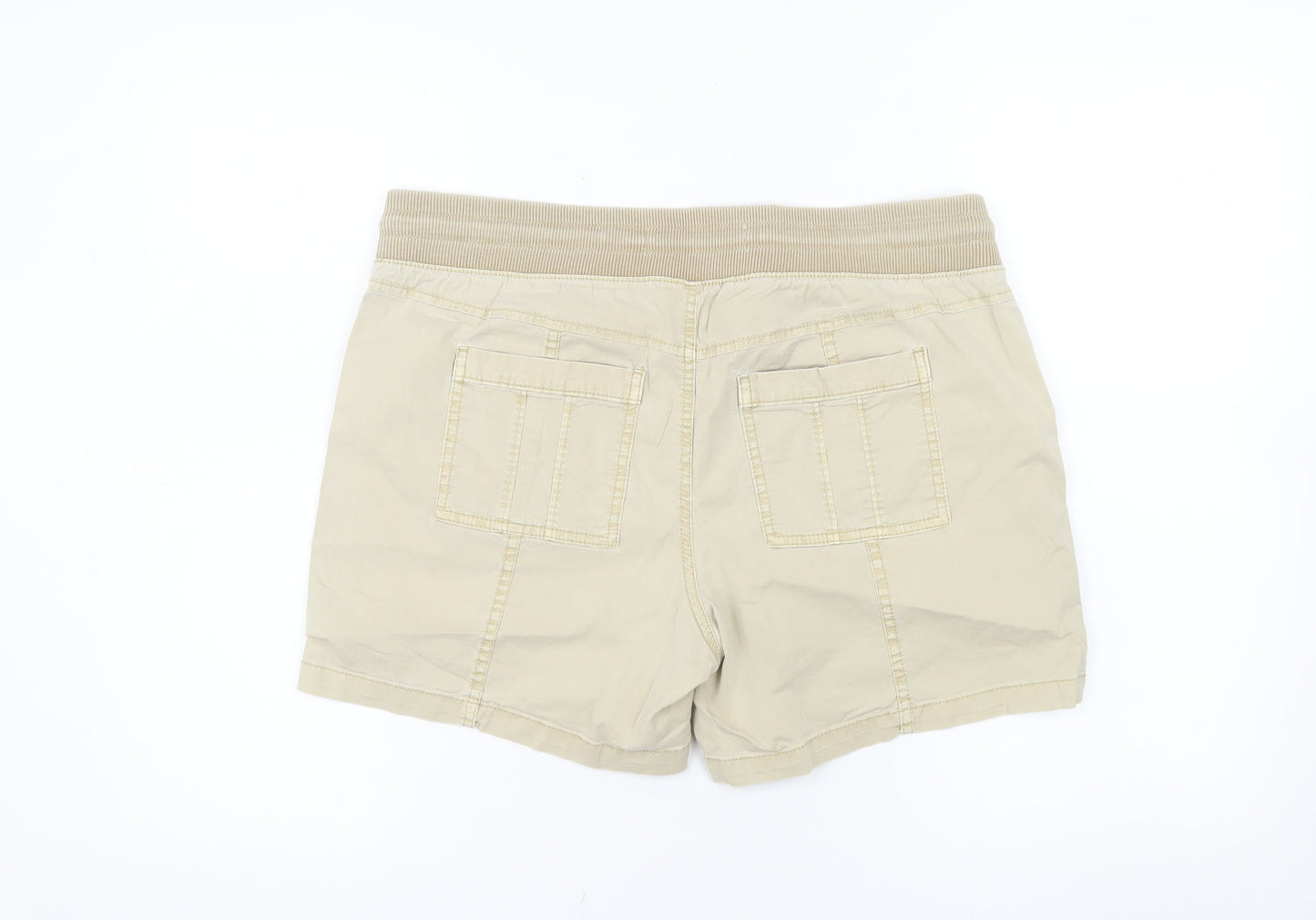 Sonoma Women Beige Cargo Shorts Size 12 Cotton Blend Drawstring Waist