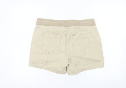 Sonoma Women Beige Cargo Shorts Size 12 Cotton Blend Drawstring Waist