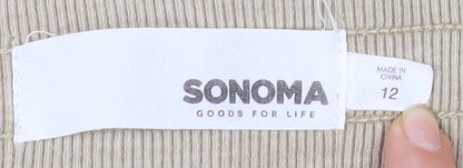 Sonoma Women Beige Cargo Shorts Size 12 Cotton Blend Drawstring Waist