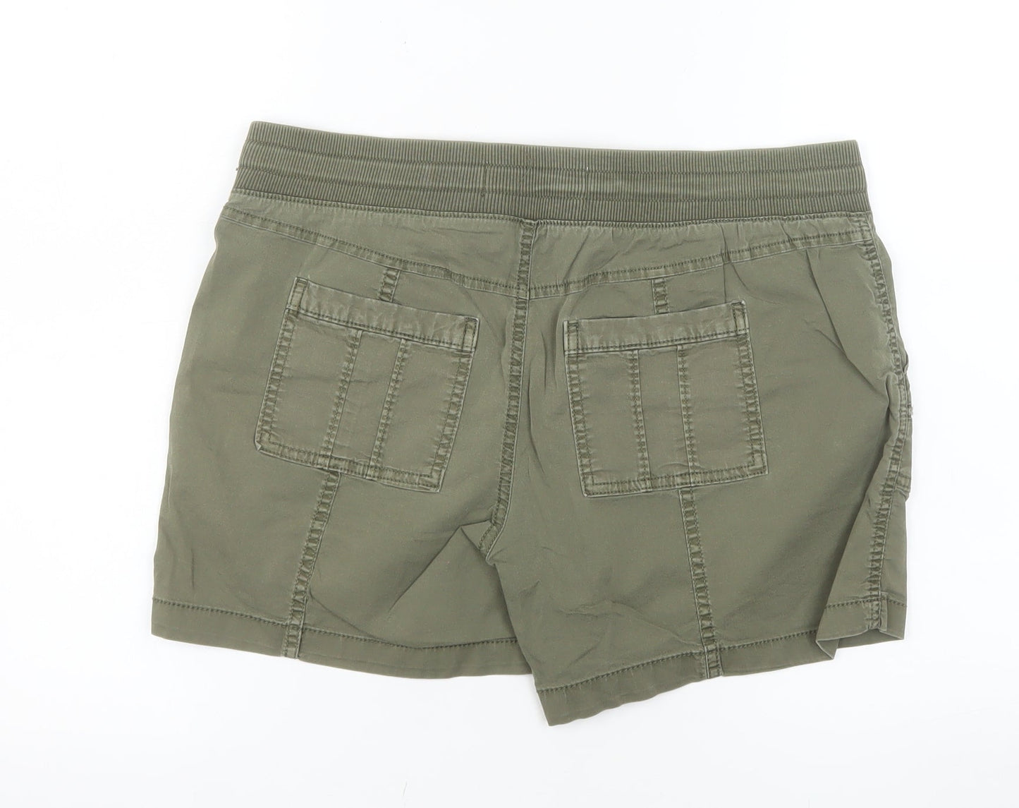 Sonoma Women’s Green Cargo Shorts Size 12 Cotton Stretch Drawstring