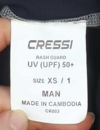 Cressi Men's Black & Grey XS Rash Guard UV 50+ Swim Top