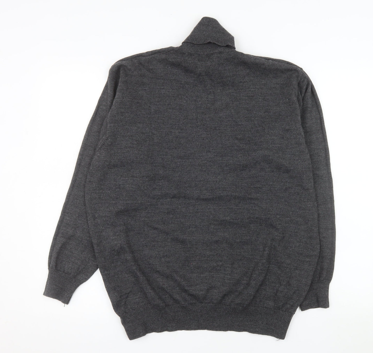 Creativity Men’s Grey Roll Neck Wool Blend Pullover Jumper L