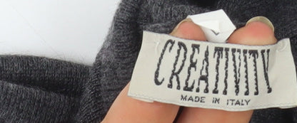 Creativity Men’s Grey Roll Neck Wool Blend Pullover Jumper L