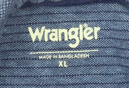 Wrangler Men's Blue Striped Cotton Stretch Polo Shirt XL