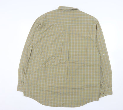 Timberland Men’s Beige Check Long Sleeve Button-Up Cotton Shirt XL