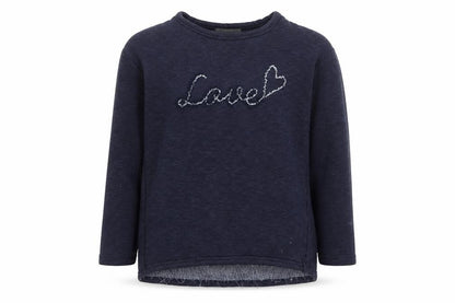 Zara Girls Navy Blue Sequin Love Pullover Sweatshirt Size 9-10 Years