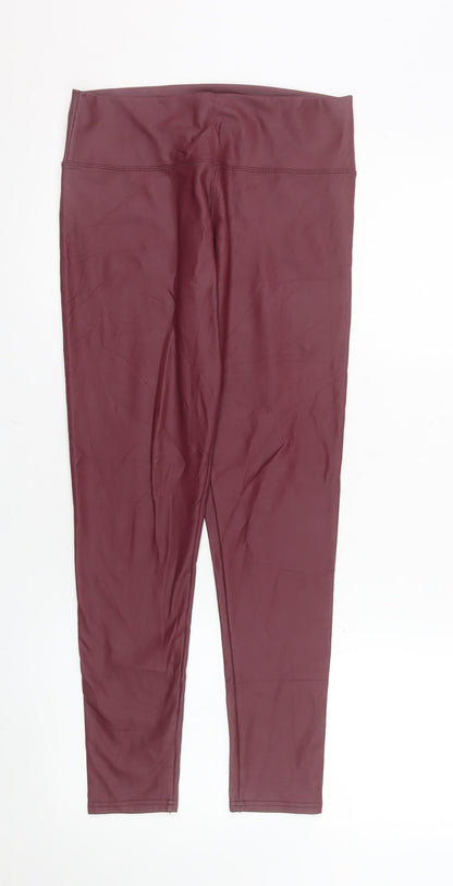 Yu & Me Paris Women's Brown Faux Leather Ankle Leggings M/L