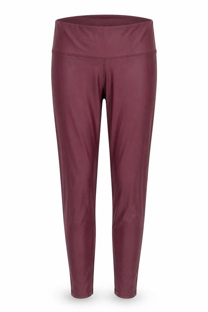 Yu & Me Paris Women's Brown Faux Leather Ankle Leggings M/L