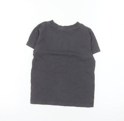 Next Boys Black Cotton Short Sleeve Crew Neck T-Shirt 4 Years