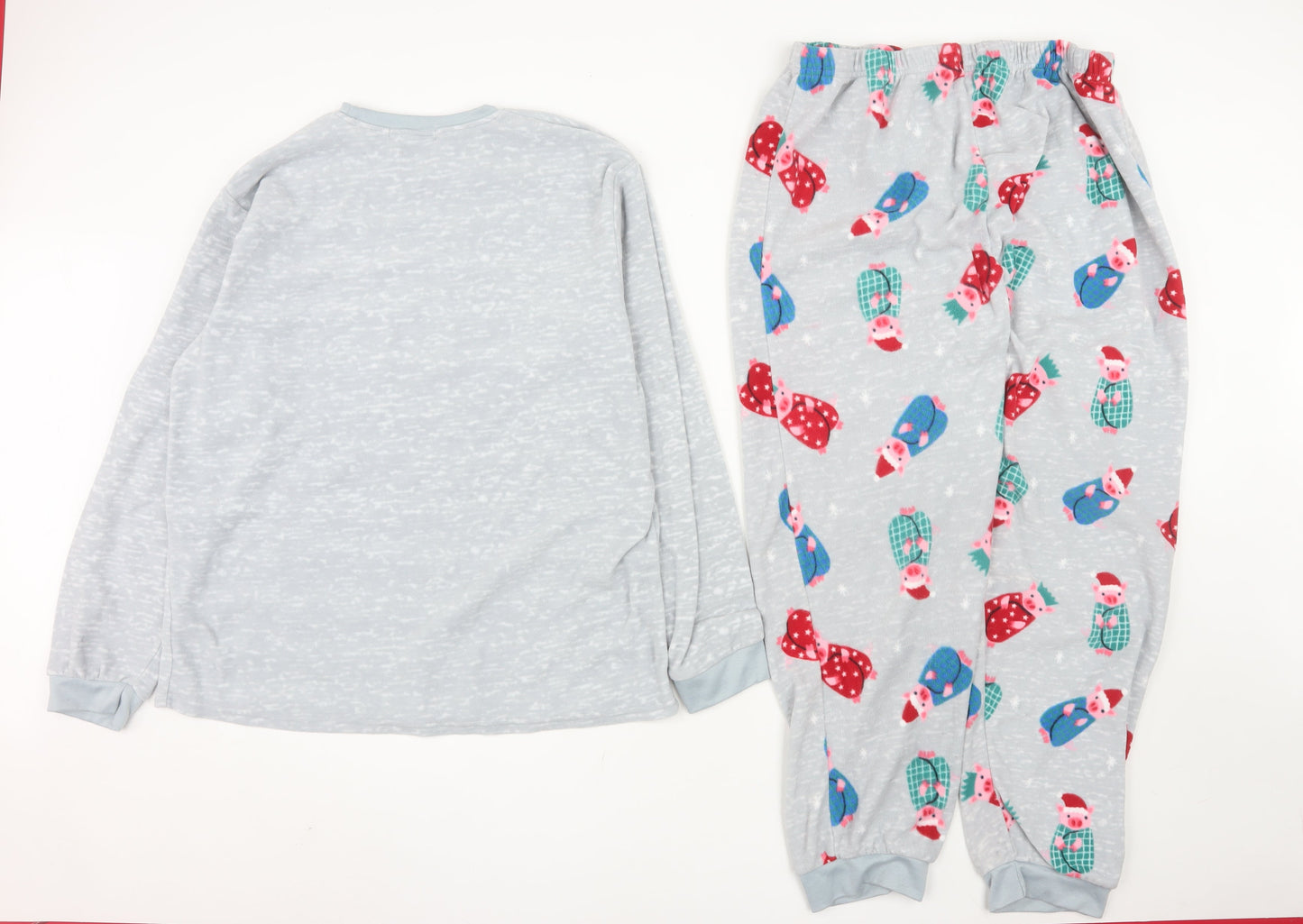 Christmas Family Pyjamas Women's Grey XL Fleece Long Sleeve Winter Set