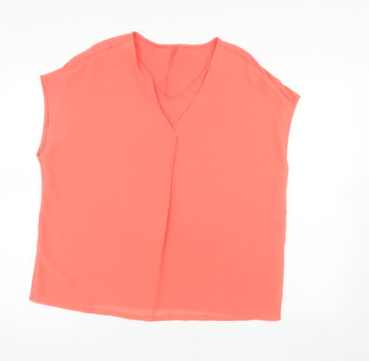 Bonita Women's Pink V-Neck Sleeveless Blouse Top Size XL