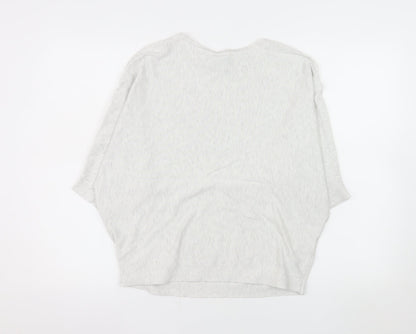 Phase Eight Women Grey L Poncho Shrug Lightweight Viscose Knit