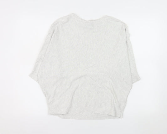 Phase Eight Women Grey L Poncho Shrug Lightweight Viscose Knit