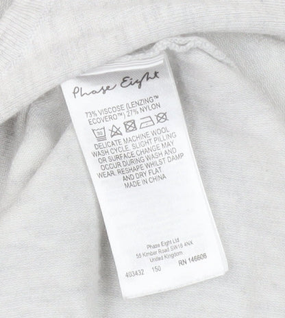 Phase Eight Women Grey L Poncho Shrug Lightweight Viscose Knit