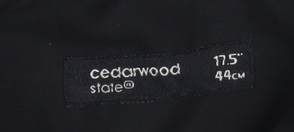 Cedarwood State Men's Black 17.5in Long Sleeve Button-Up Shirt